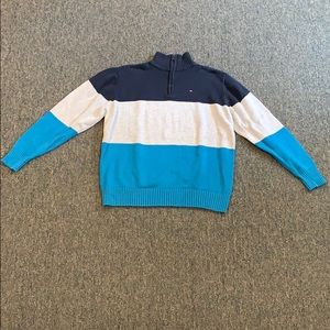 Kids Tommy Hilfiger quarter zip sweater.